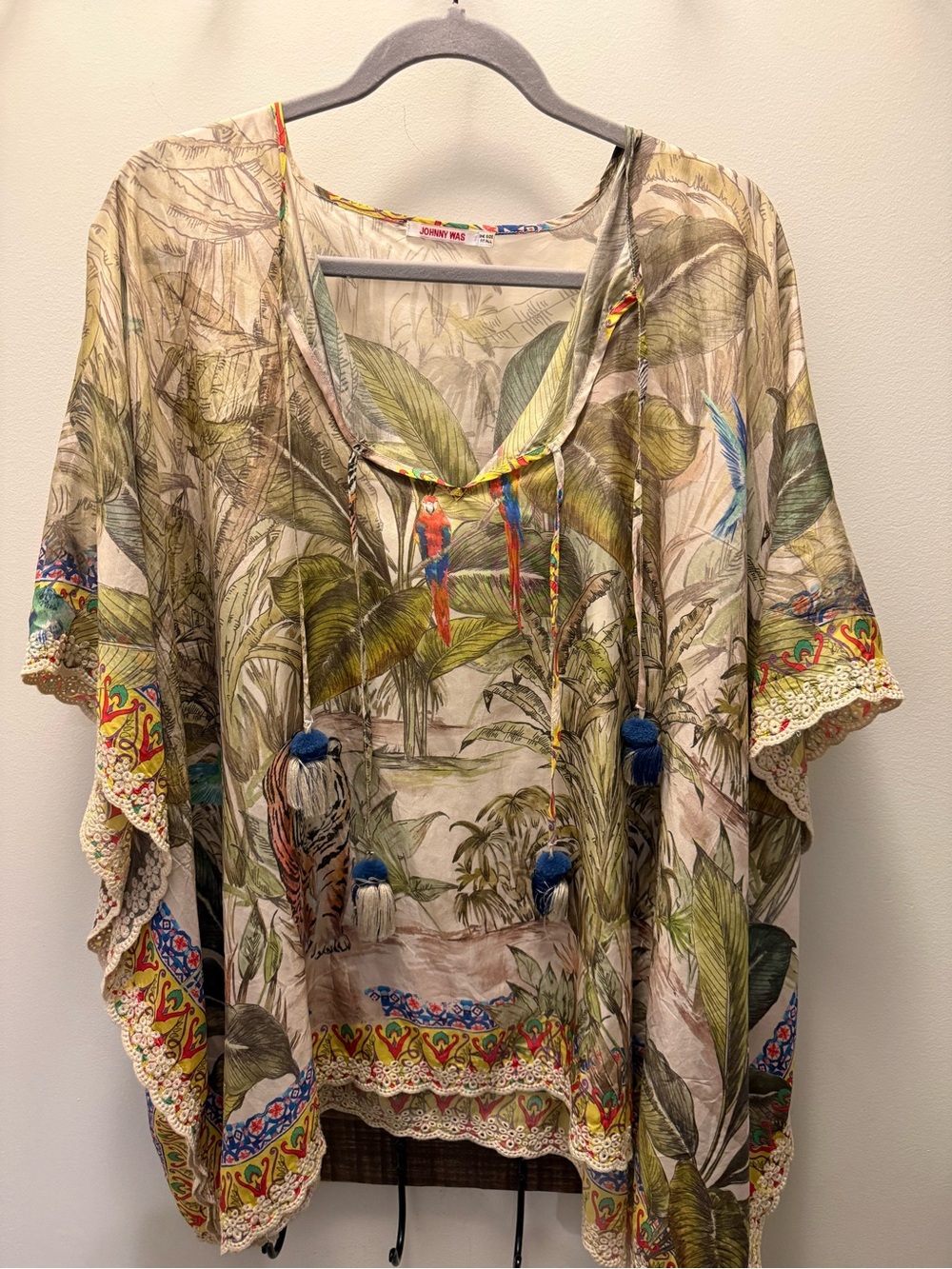 Johnny Was Exotic print Silk Tunic